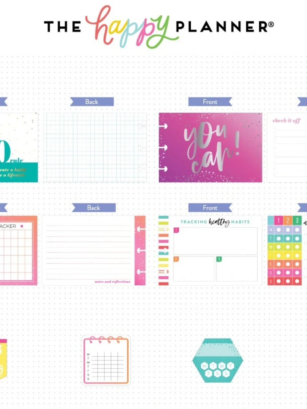 The Happy Planner Habit Tracking 295 Piece Sticker Sticky Note Kitchen